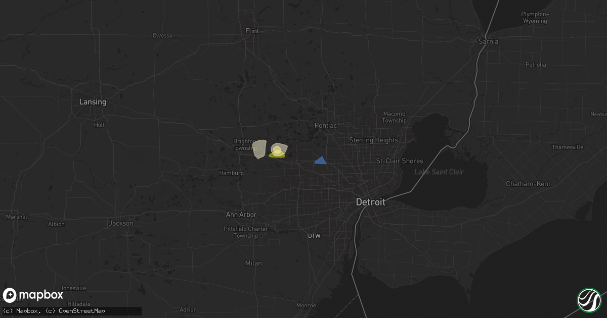 Hail map in Farmington, MI on June 24, 2025