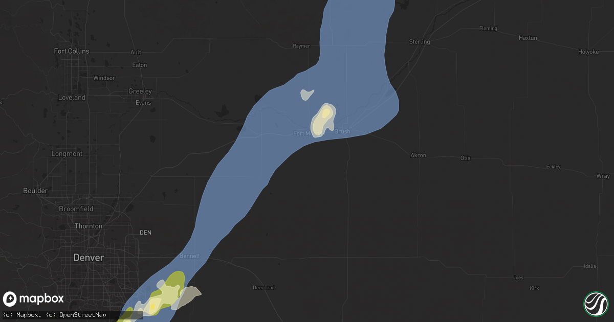 Hail map in Fort Morgan, CO on June 24, 2025