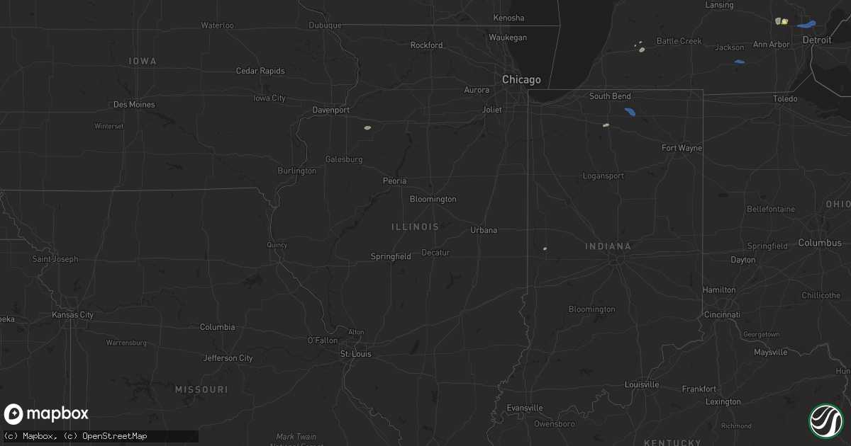 Hail map in Illinois on June 24, 2025