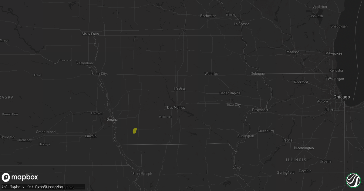 Hail map in Iowa on June 24, 2025