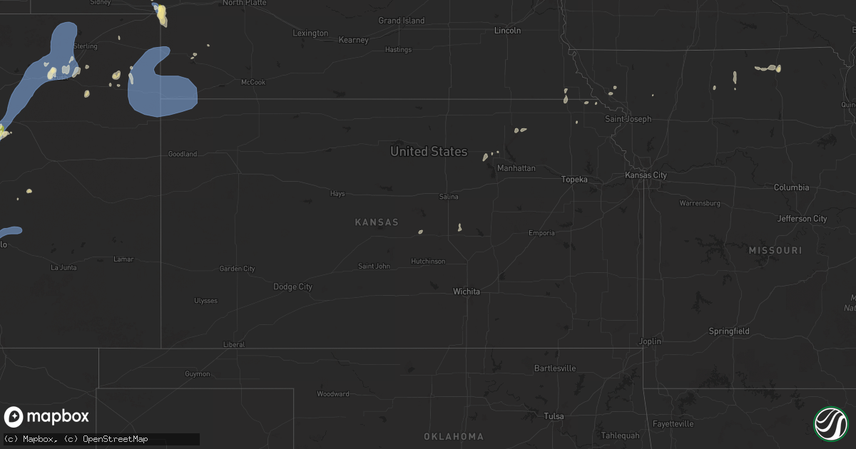 Hail map in Kansas on June 24, 2025