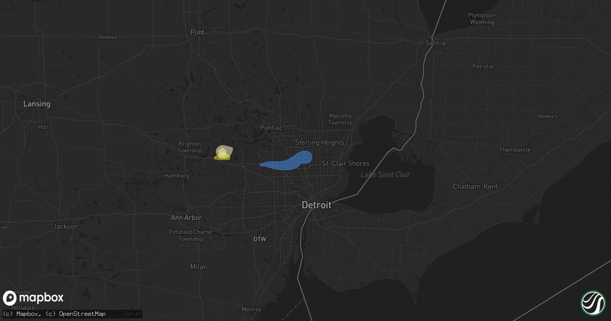 Hail map in Madison Heights, MI on June 24, 2025