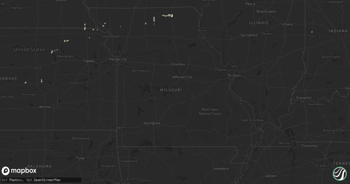 Hail map in Missouri on June 24, 2025