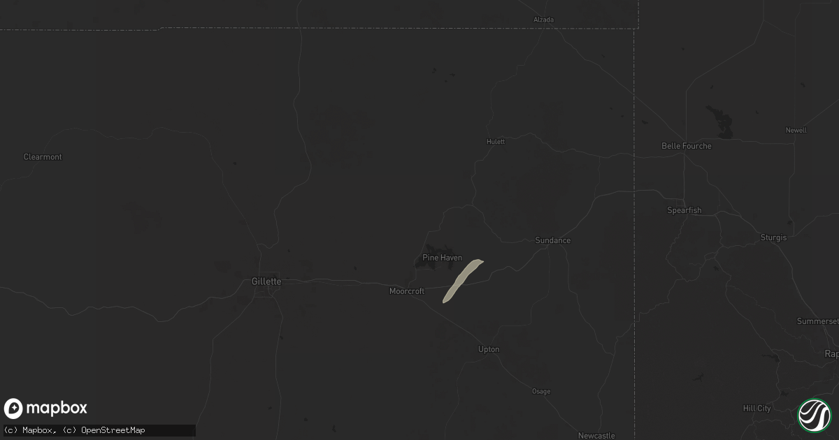 Hail map in Moorcroft, WY on June 24, 2025