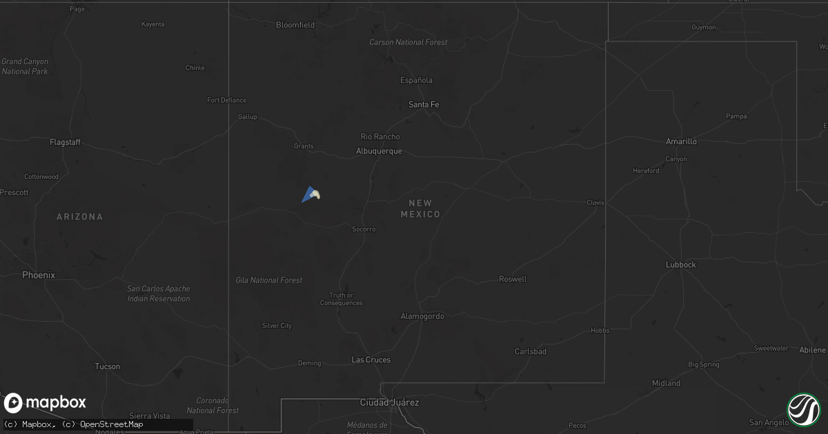 Hail map in New Mexico on June 24, 2025