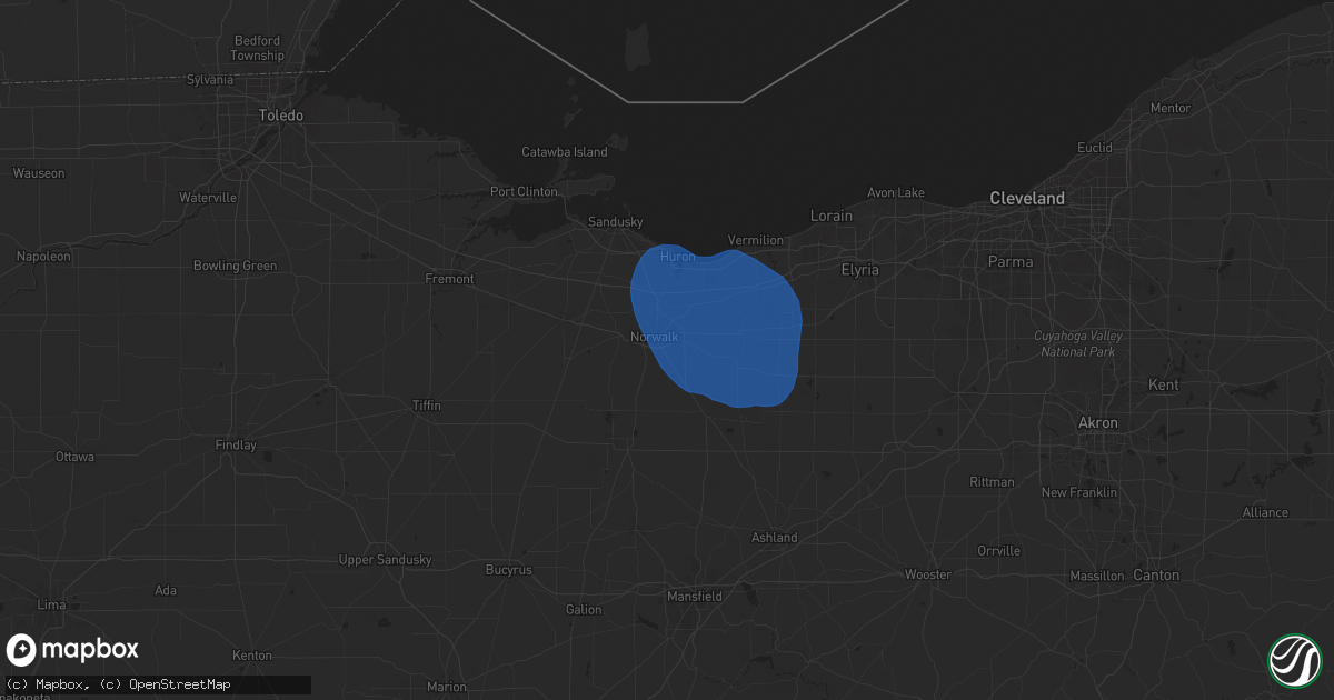 Hail map in Norwalk, OH on June 24, 2025
