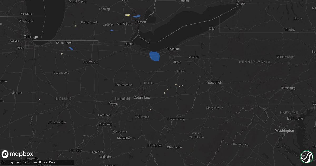 Hail map in Ohio on June 24, 2025