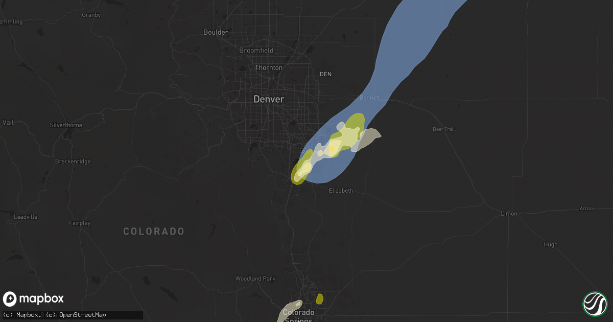 Hail map in Parker, CO on June 24, 2025