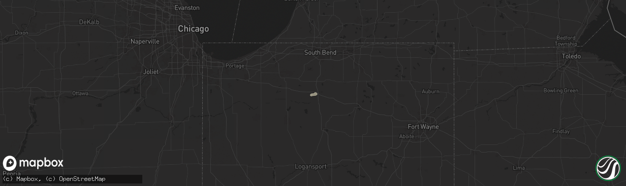 Hail map in Plymouth, IN on June 24, 2025