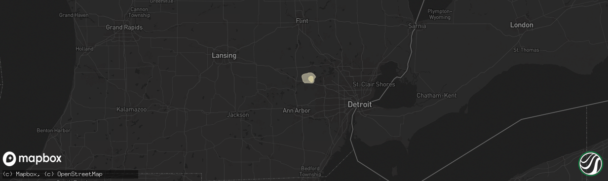 Hail map in South Lyon, MI on June 24, 2025