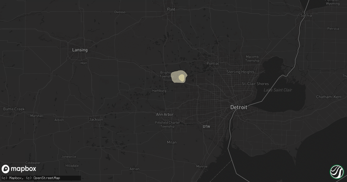 Hail map in South Lyon, MI on June 24, 2025