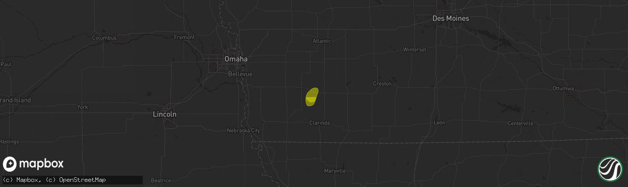 Hail map in Stanton, IA on June 24, 2025