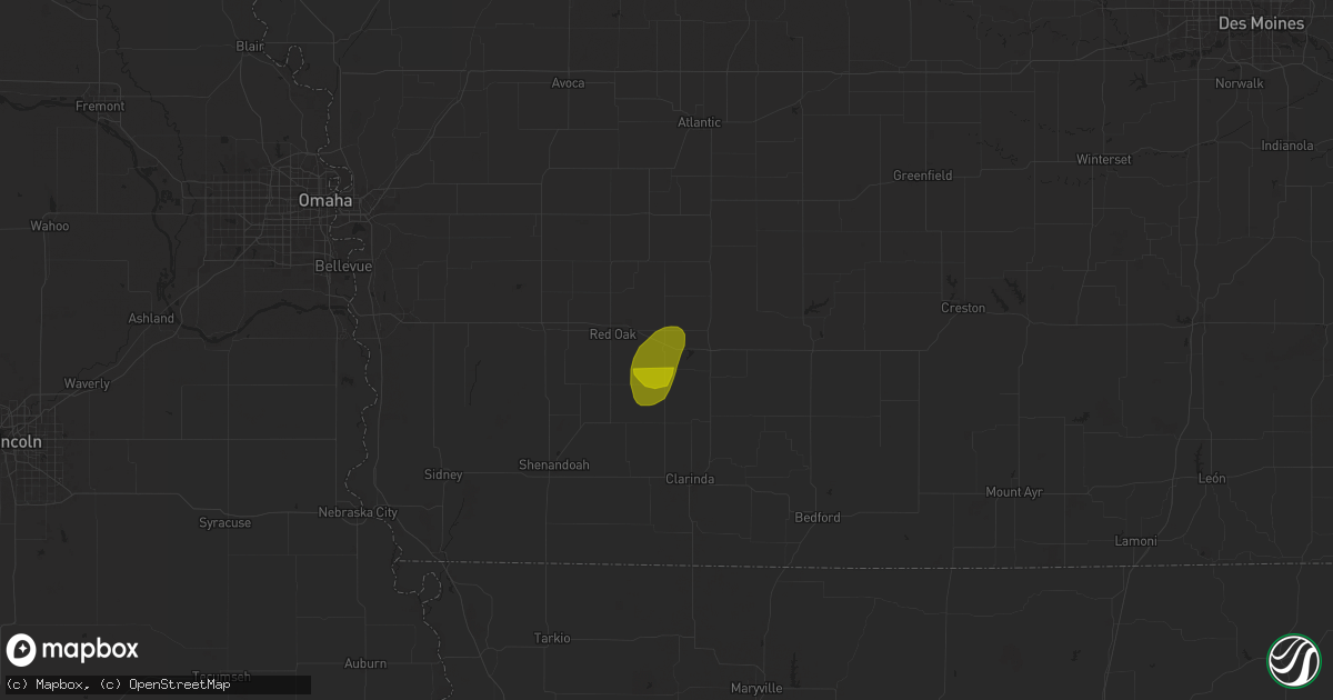 Hail map in Stanton, IA on June 24, 2025