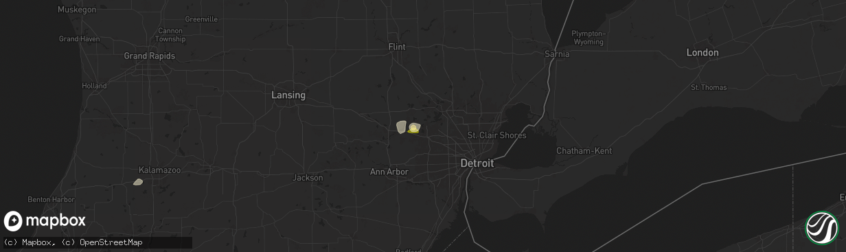 Hail map in Walled Lake, MI on June 24, 2025