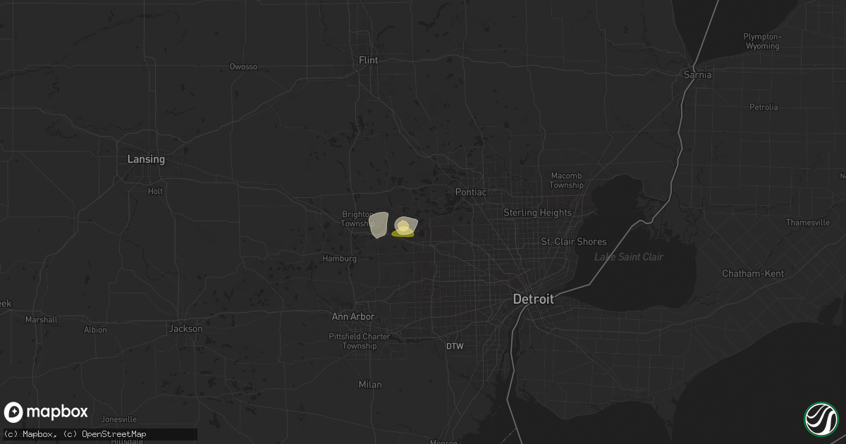 Hail map in Walled Lake, MI on June 24, 2025