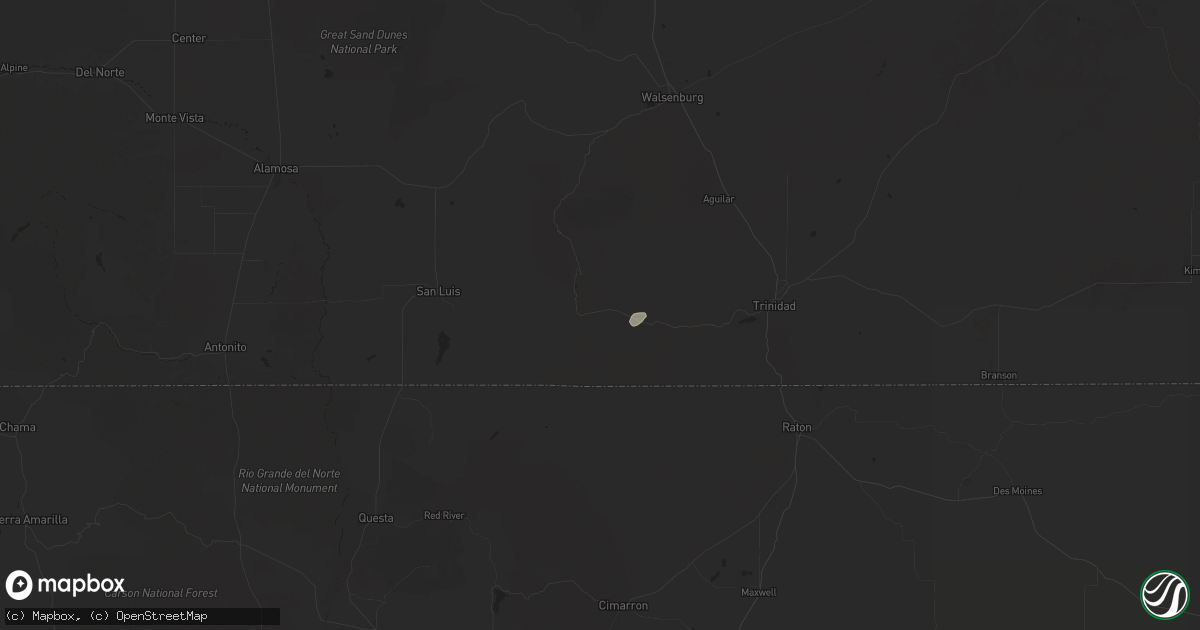Hail map in Weston, CO on June 24, 2025