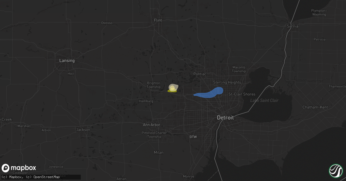 Hail map in Wixom, MI on June 24, 2025