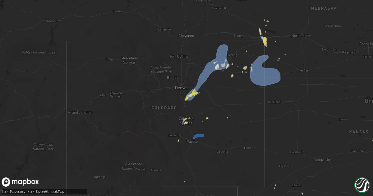 Hail map on June 24, 2025