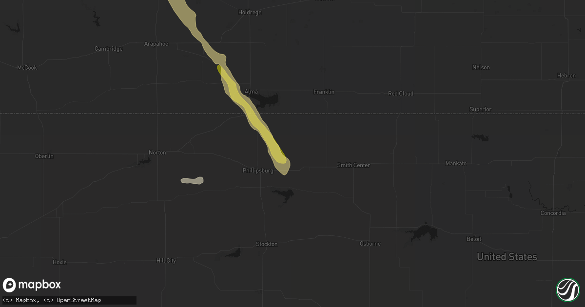 Hail map in Agra, KS on June 24, 2026