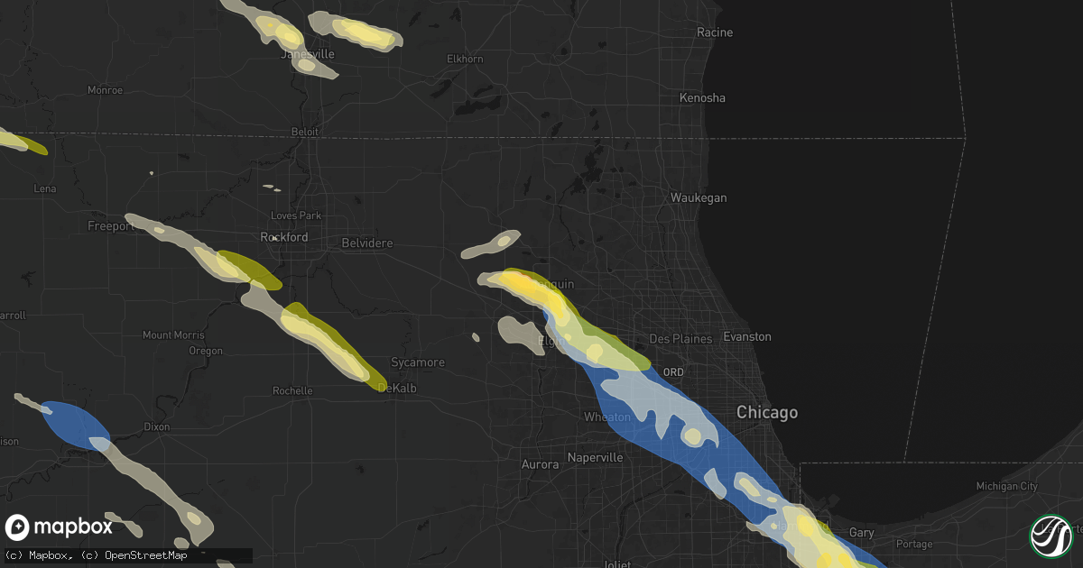 Hail map in Algonquin, IL on June 24, 2026