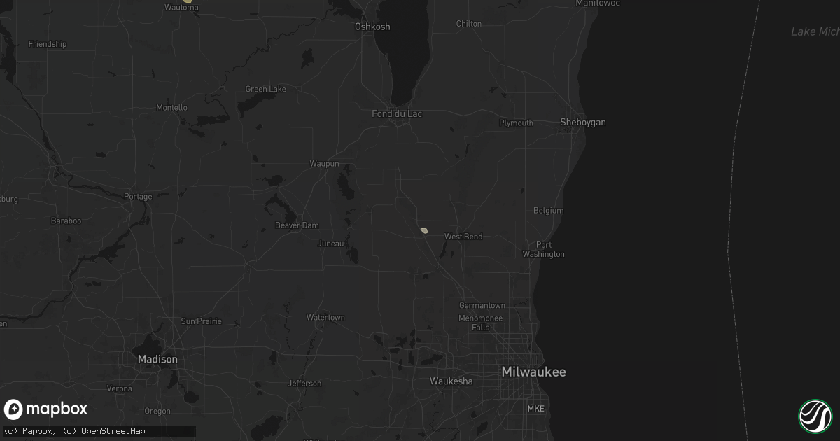 Hail map in Allenton, WI on June 24, 2026