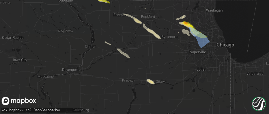 Hail map in Amboy, IL on June 24, 2026
