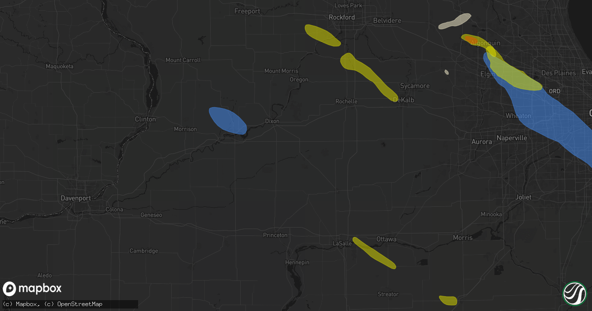 Hail map in Amboy, IL on June 24, 2026