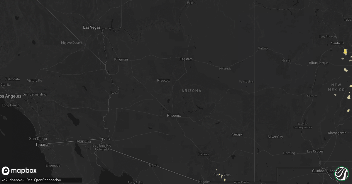 Hail map in Arizona on June 24, 2026