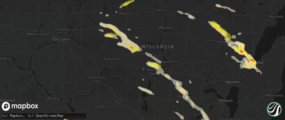 Hail map in Arpin, WI on June 24, 2026