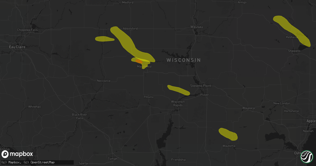Hail map in Arpin, WI on June 24, 2026