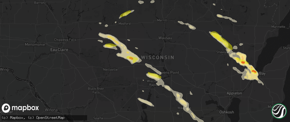 Hail map in Auburndale, WI on June 24, 2026