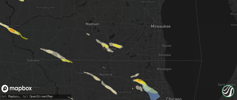 Hail map in Avalon, WI on June 24, 2026