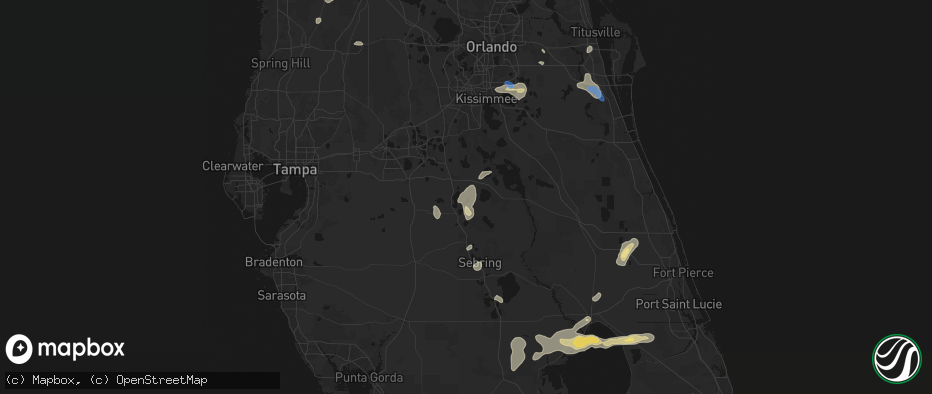 Hail map in Babson Park, FL on June 24, 2026