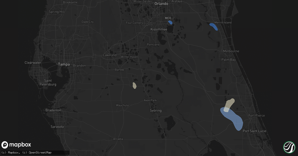 Hail map in Babson Park, FL on June 24, 2026