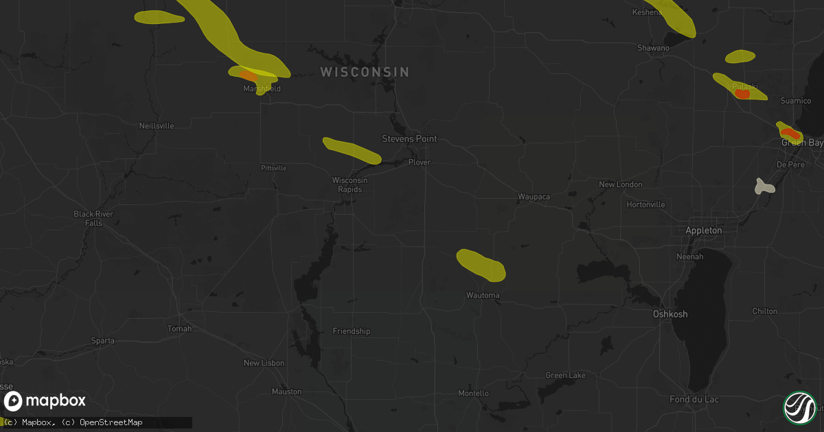 Hail map in Bancroft, WI on June 24, 2026