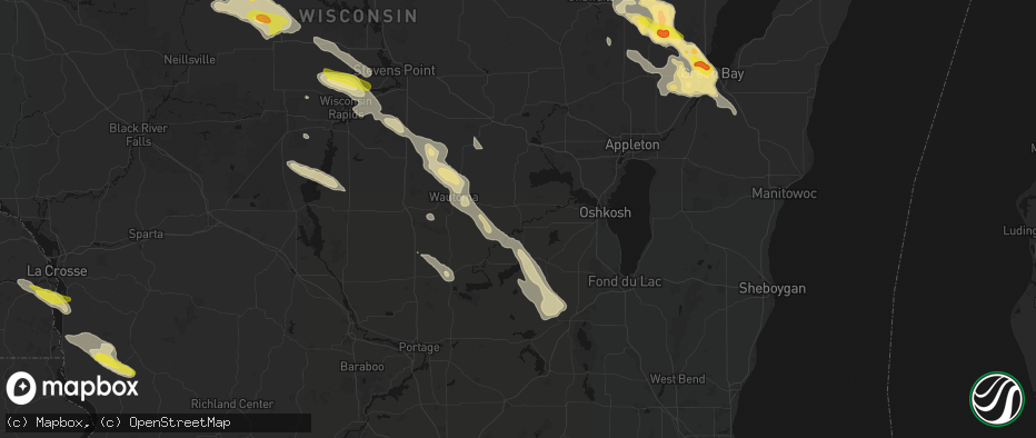 Hail map in Berlin, WI on June 24, 2026