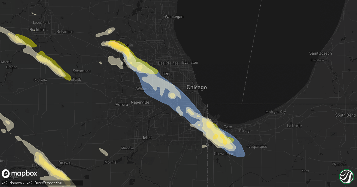 Hail map in Berwyn, IL on June 24, 2026