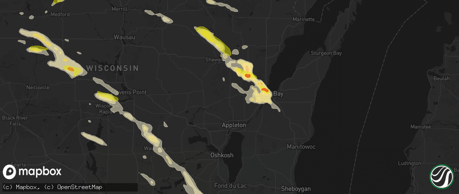 Hail map in Black Creek, WI on June 24, 2026