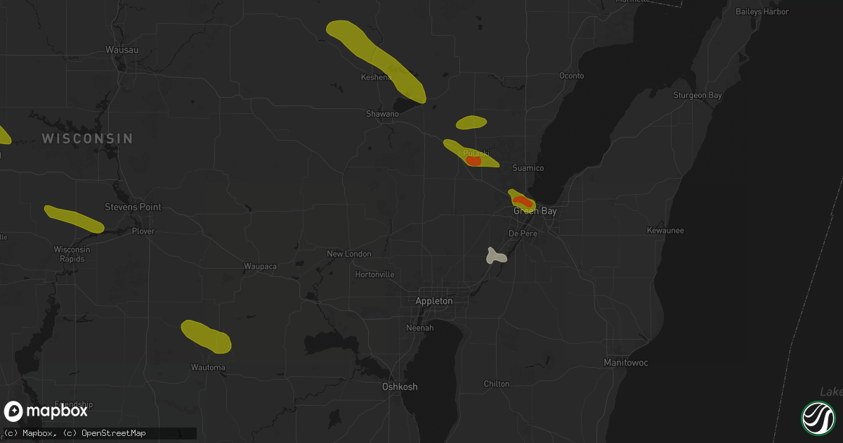 Hail map in Black Creek, WI on June 24, 2026