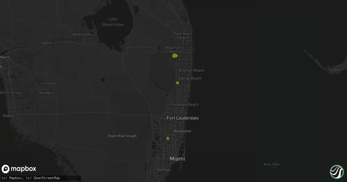 Hail map in Boca Raton, FL on June 24, 2026
