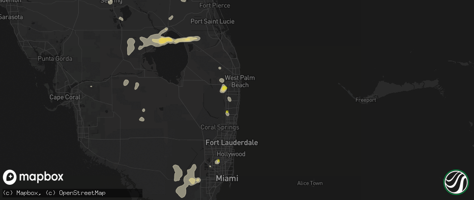 Hail map in Boynton Beach, FL on June 24, 2026
