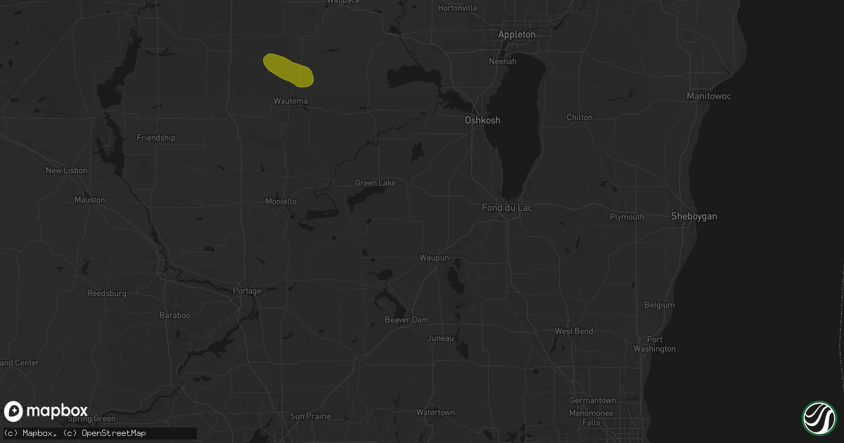 Hail map in Brandon, WI on June 24, 2026