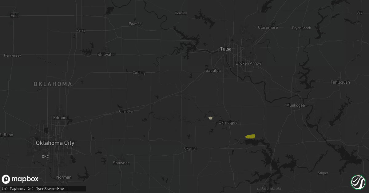 Hail map in Bristow, OK on June 24, 2026