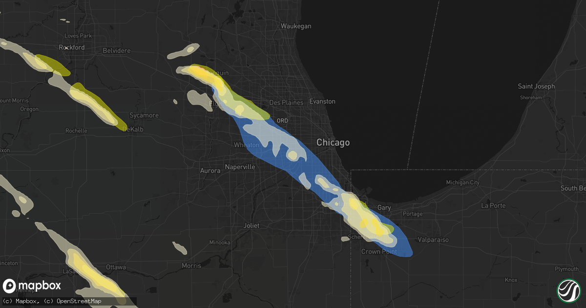 Hail map in Brookfield, IL on June 24, 2026