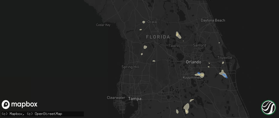 Hail map in Brooksville, FL on June 24, 2026