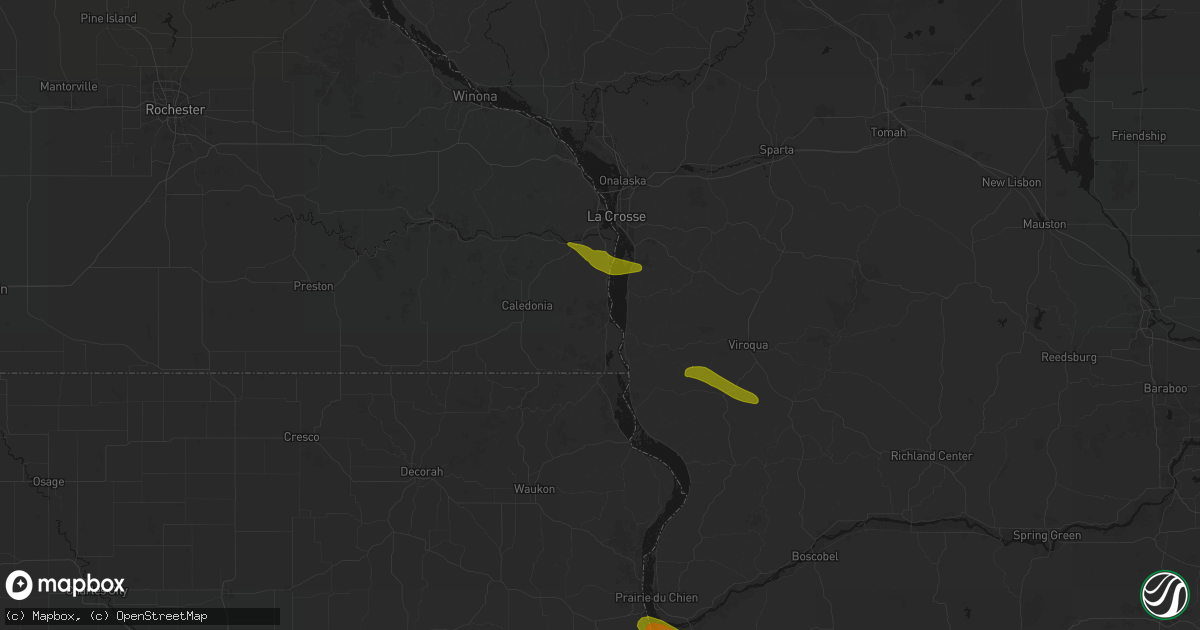 Hail map in Brownsville, MN on June 24, 2026
