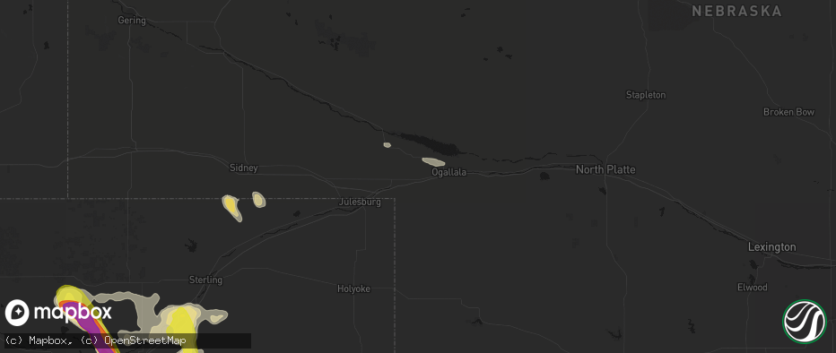 Hail map in Brule, NE on June 24, 2026