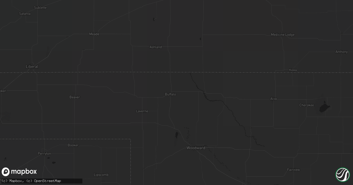 Hail map in Buffalo, OK on June 24, 2026