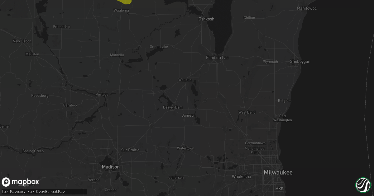 Hail map in Burnett, WI on June 24, 2026