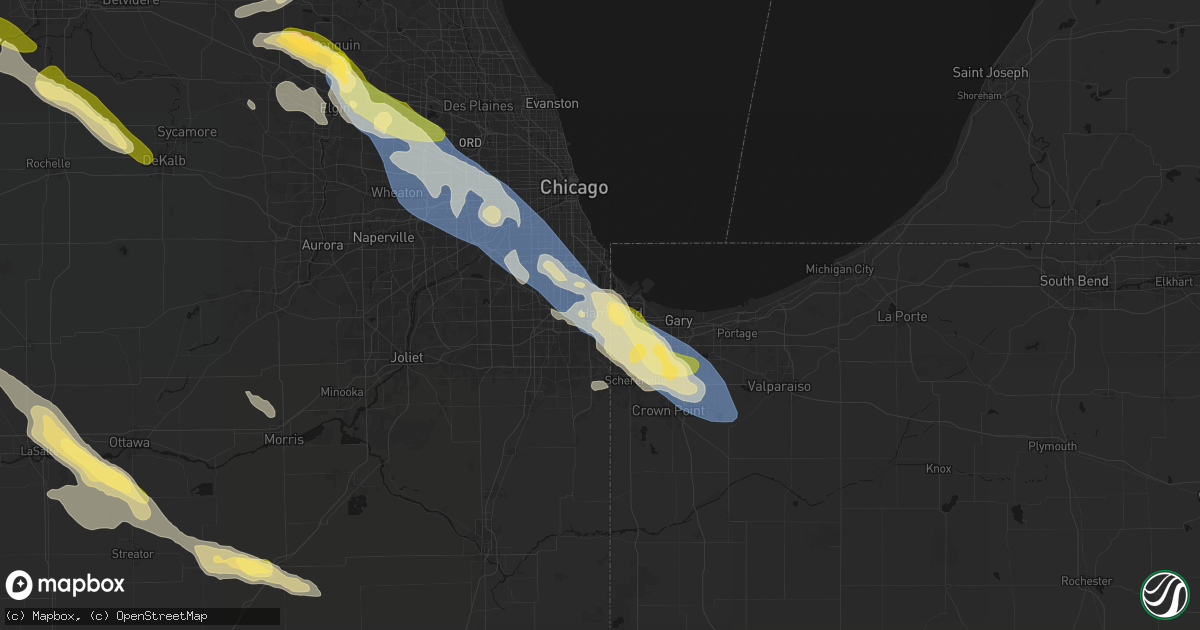 Hail map in Calumet City, IL on June 24, 2026